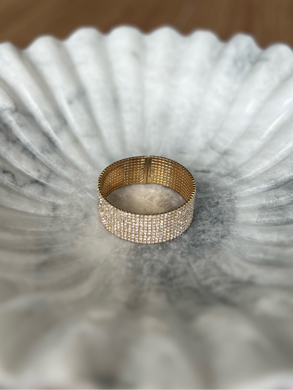 Gold Rhinestone Stretch Bracelet